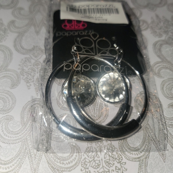 Paparazzi Silver Hoop Earrings with Charms - Picture 3 of 3